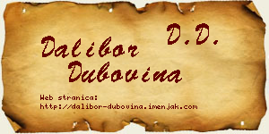 Dalibor Dubovina vizit kartica